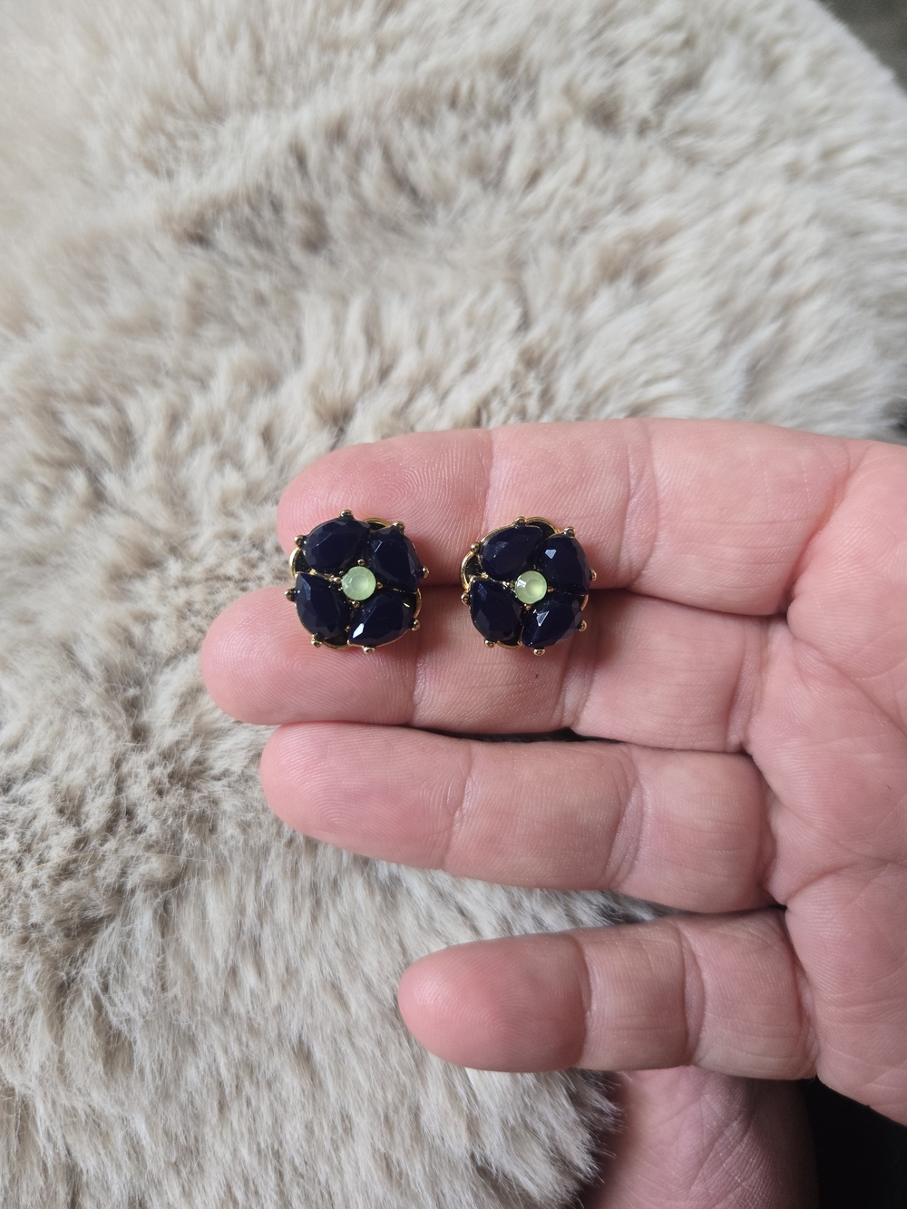Kate Spade "Izu Petals" Floral Earings Earrings with Lime Center